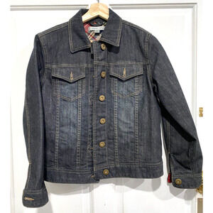 Coldwater Creek - dark wash denim jean jacket cotton spandex women's size PXS